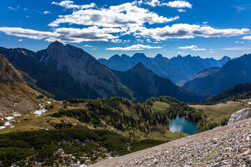 The Carnic Alps in a colorful autumn day