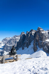 Sexten dolomites in a winter day