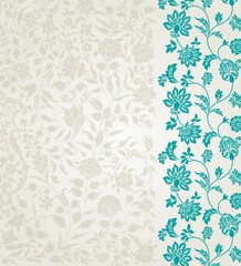 wedding card design, traditional paisley floral pattern , royal India	