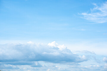 Blue sky and white clouds on daytime, beaufitul space view for design background or wallpaper