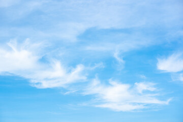 Blue sky and white clouds on daytime, beaufitul space view for design background or wallpaper