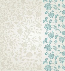 wedding card design, traditional paisley floral pattern , royal India	