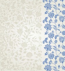 wedding card design, traditional paisley floral pattern , royal India	