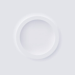 White Neumorphism soft UI Design for Web design, Application UI and more, Blank button, Vector.