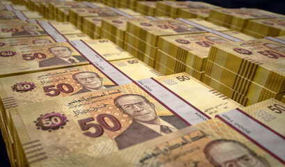 Tunisia Dinar money banknotes pack 3d illustration