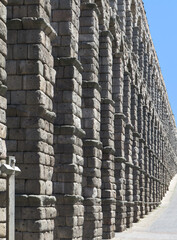 View of the Roman Aqueduct in Segovia. (2nd century AD). Spain.
Unesco World Heritage.