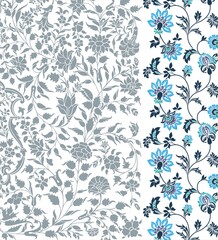 wedding card design, traditional paisley floral pattern , royal India	