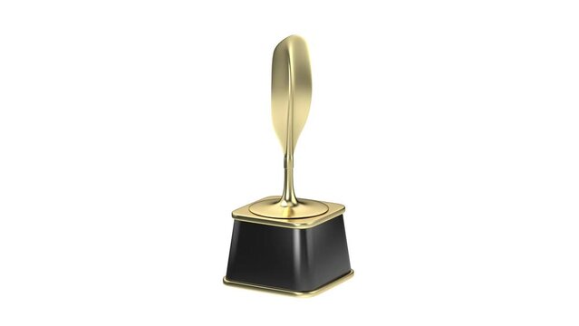 Golden trophy for rowing, kayaking, canoeing or other sports