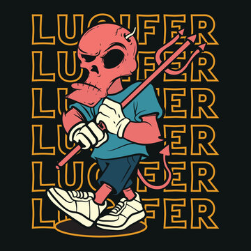 A devil Satan or Lucifer, vector illustration.