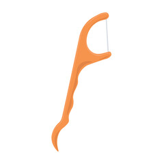 Floss toothpick on white background