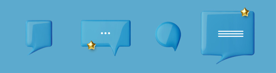 3D speech bubble collection.