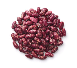 Top view of dried red speckled kidney beans