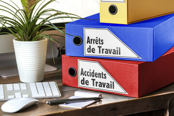 Boites de classement concept : arrêts et accidents de travail