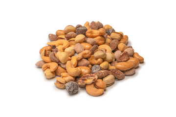  A group of almonds, pistachios, walnuts, macadamia, cashews.