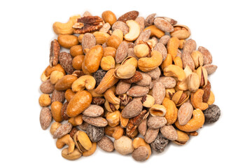 A group of almonds, pistachios, walnuts, macadamia, cashews.