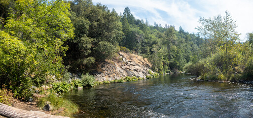 Naklejka na ściany i meble The Sacramento River Flowing near Dunsmuir, California