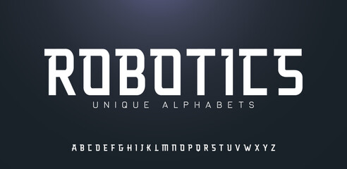 Elegant, minimal font. Alphabet letter fonts for tech. Typography modern style font set for logo, Poster, Banner. Vector typeface illustration.	