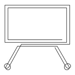 Demonstration board for the office. White board for drawing by marker. Roller board. Continuous line drawing illustration