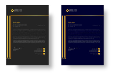 golden color luxury letterhead. corporate modern business luxury letterhead design template with gold color. letterhead, letter head, Business letterhead design. black letter head, golden letter head
