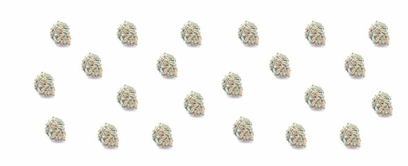 marijuana buds isolated on white background