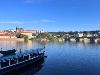 Prague, Czech Republic . Charles Bridge and Vltava river