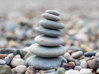 zen stones on the beach