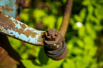 old rusty tractor details and closeups