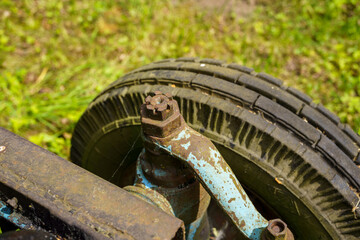 old rusty tractor details and closeups