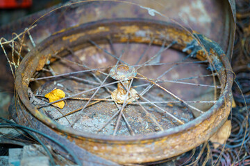 Fototapeta na wymiar old rusty tractor details and closeups