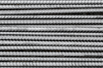 Steel rods bars can used for reinforce concrete, steel industrial texture for background.