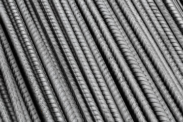Steel rods bars can used for reinforce concrete, steel industrial texture for background.