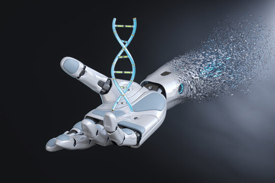 Robot android hand with cyber DNA