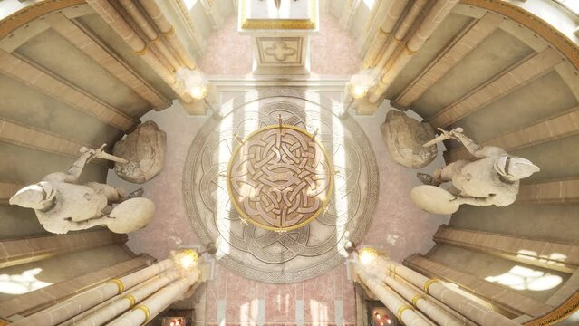 King Arthur and His Knights of the Round Table, Fire 3D Animations Rendering CGI 4K