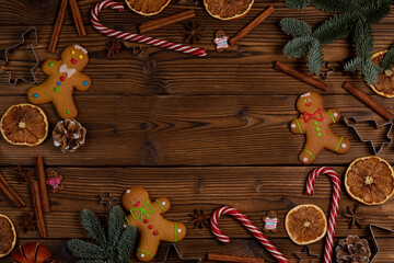 Christmas wooden background