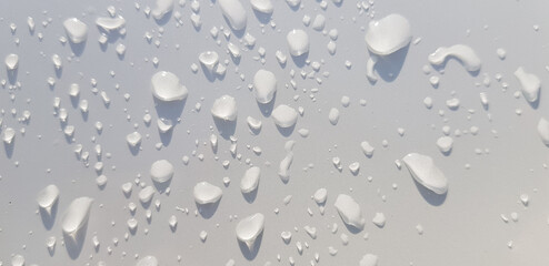 Water droplets perspective through white color surface
