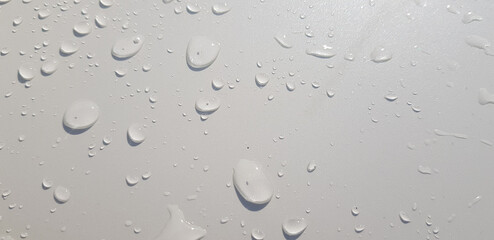 Water droplets perspective through white color surface