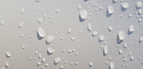 Water droplets perspective through white color surface