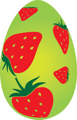 Easter egg, Green and red color easter design