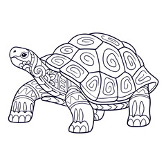 Beautiful Turtle Mandala arts. isolated on white background.