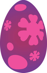 Easter egg, pink easter egg on white background