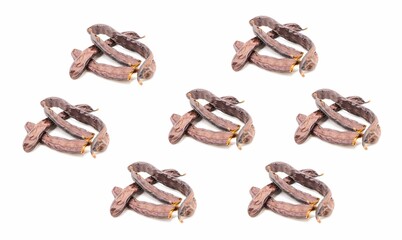 carob beans isolated on white background