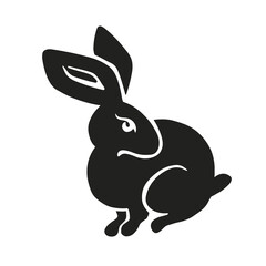 New year symbol, easter bunny, bunny silhouette, vector illustration