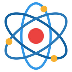 atom nuclear physic science icon - obrazy, fototapety, plakaty