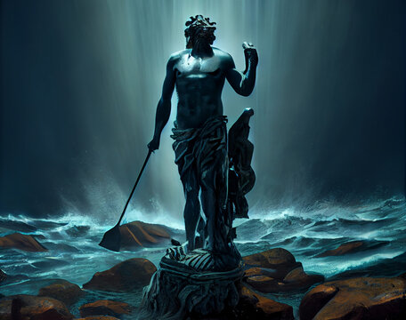 Image of the sea god Paseidon or Neptune.