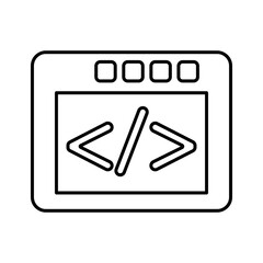 Web Code Icon in Line Style