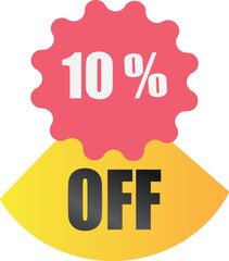 10 off sale label symbol,Sale tag vector badge template,  10% sale promotion flat icon ,Discount offer price label , clearance sale sticker emblem, modern design isolated on white background
