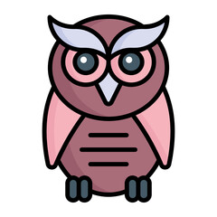 Owl, animal, cute owl icon in modern style for website mobile logo app UI design. simple vector icon. 