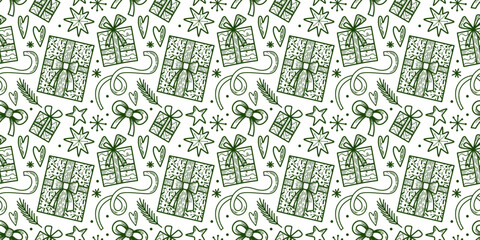 New Year Christmas seamless vector patterns