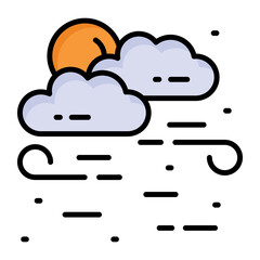 Cloud, forecast, cloudy icon in modern style for website mobile logo app UI design. simple vector icon. 