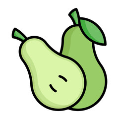 Pear, fresh, healthy icon in modern style for website mobile logo app UI design. simple vector icon. 